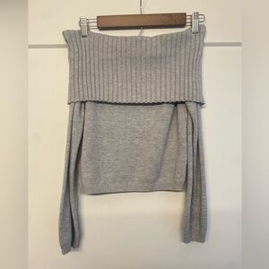 Cotton On Light Gray Off-Shoulder Sweater